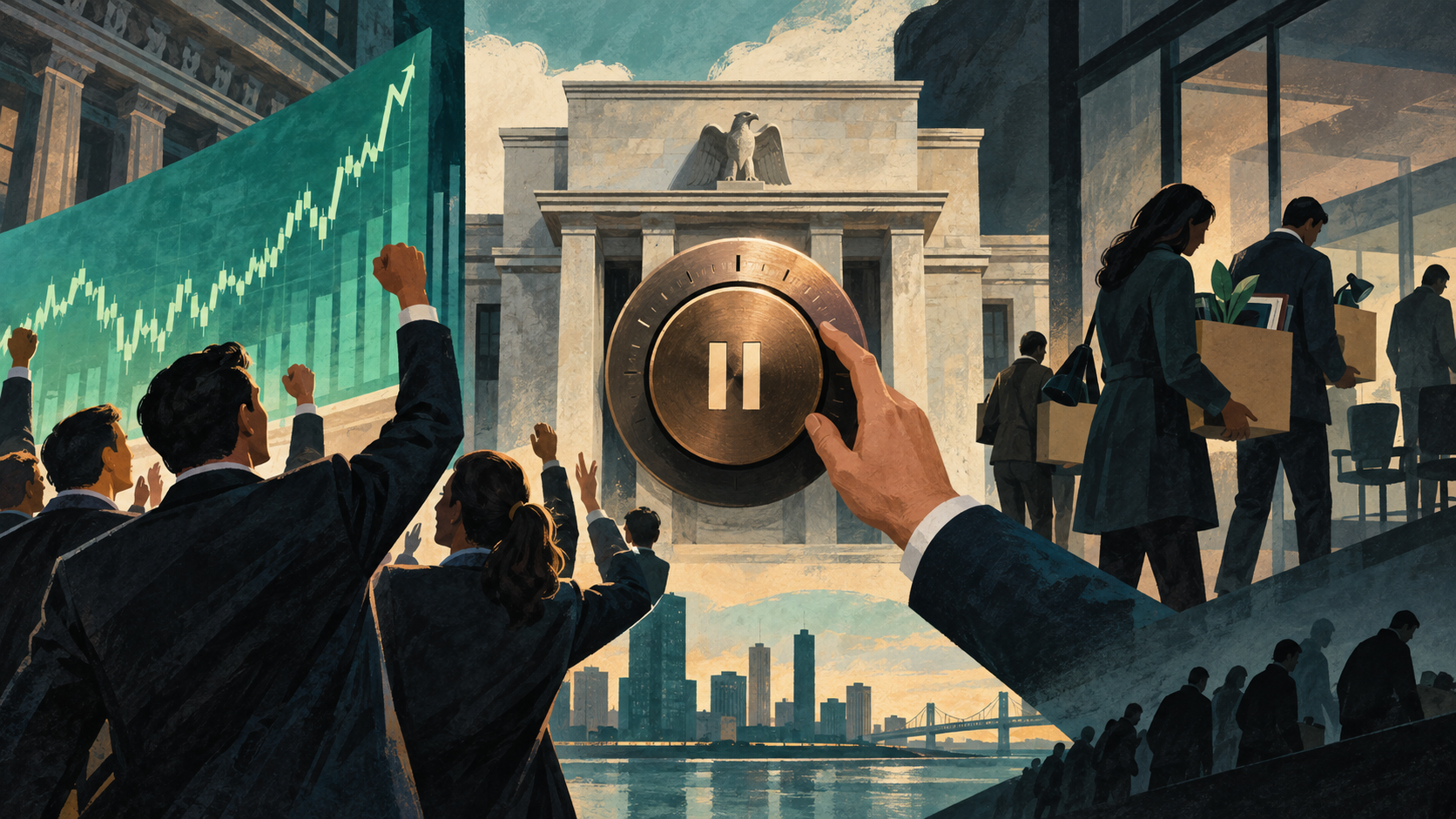 U.S. stocks jump as employers unexpectedly cut 23,000 jobs, raising hopes that rate hikes can wait